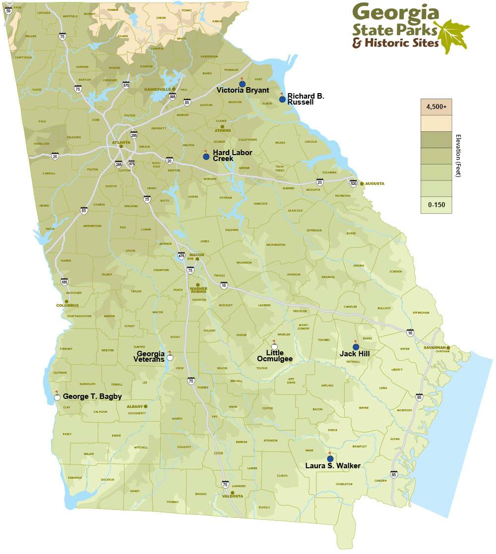 State Park Golf Course Location Map